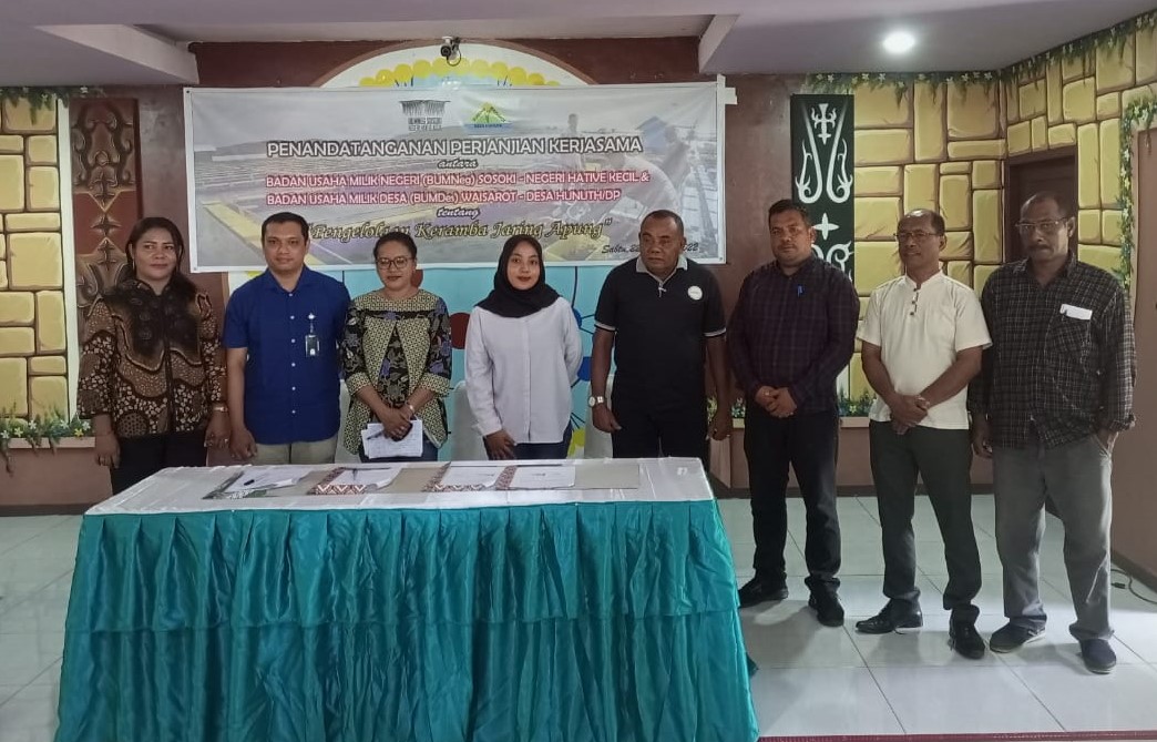 BUMDes WAISAROT dan BUMNeg SOSOKI teken MoU Pengelolaan Usaha Budidaya Ikan di KJA